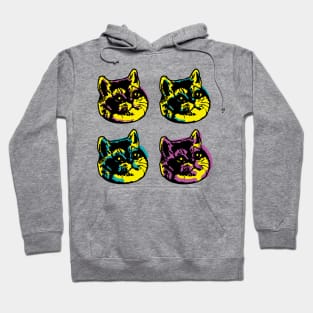 Pop Art the Four Heavy Breathing Cats Hoodie